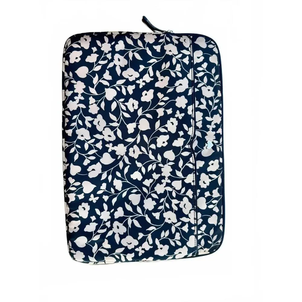 Kate Spade Black & White Floral Padded Laptop Case Sleeve